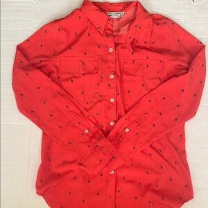 Abercrombie & Fitch Coral Shirt with Black Print
